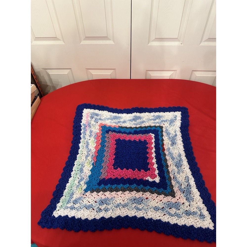 Crocheted Afghan Lap Blanket Multiple Colors